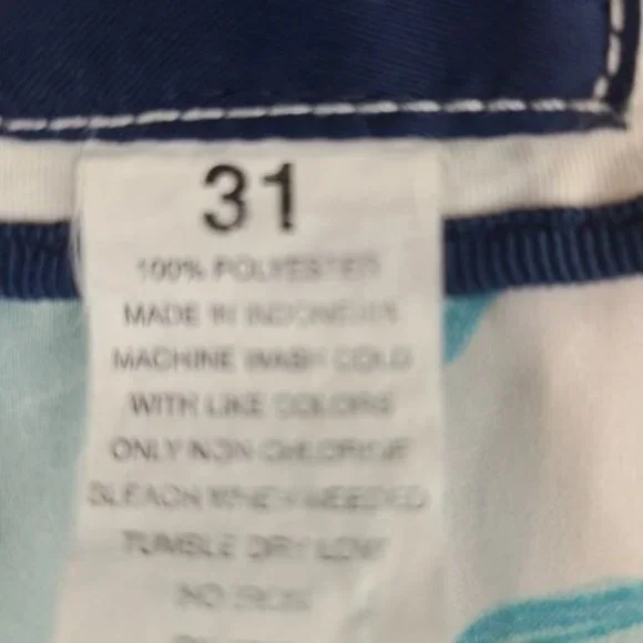 Abercrombie and Fitch Men's (XS-31) Blue & White Topical Print Swim Board Shorts - Picture 10 of 10